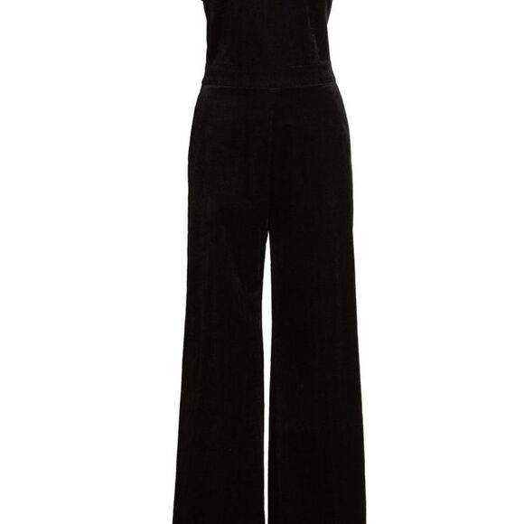 PAIGE Sienne Women's Black Velvet Corduroy Jumpsuit Size 4 - Picture 8 of 15